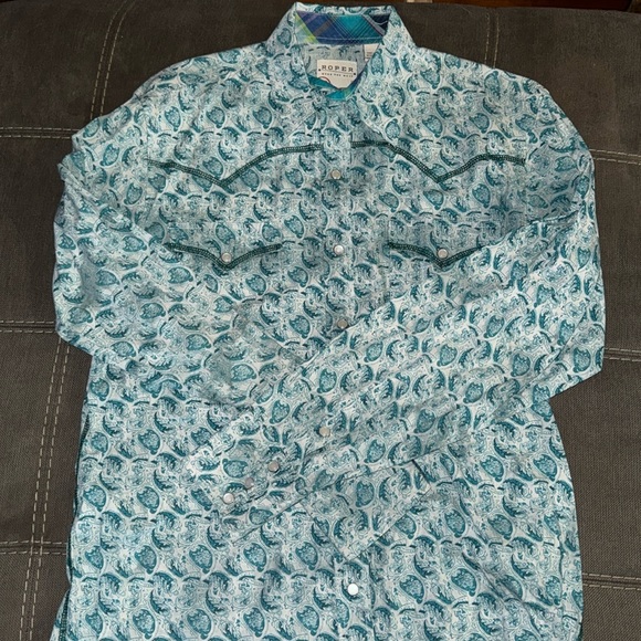 Roper Mens Medium Pearl Snap - Picture 1 of 3